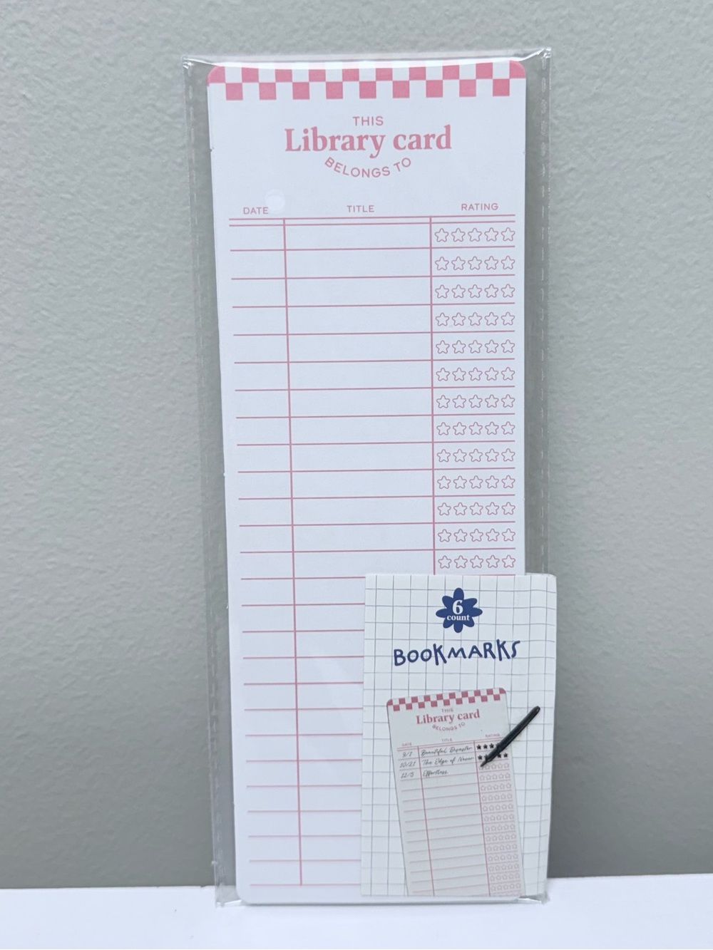 Pink Library Card Notepad - Unbranded